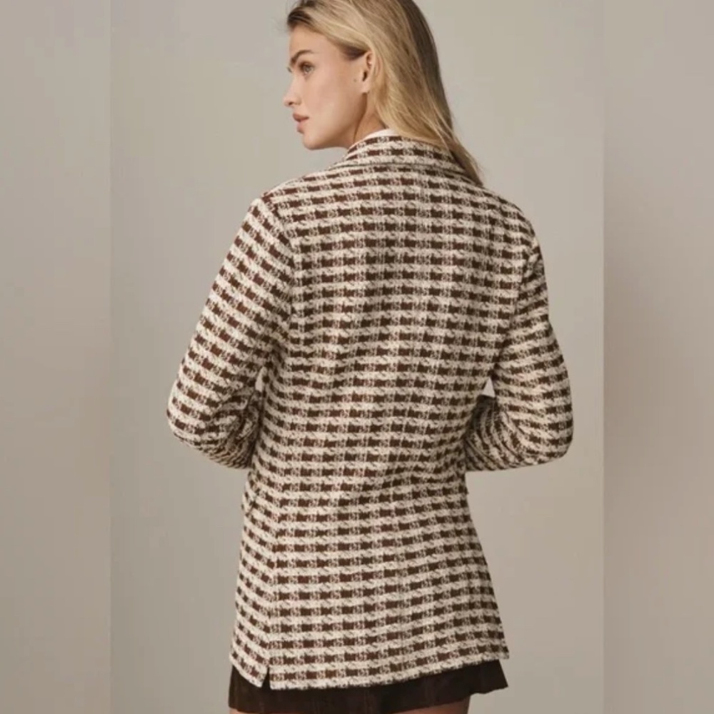 Anthropologie Dolan Left Coast Knit Houndstooth Blazer – Women’s Large - Picture 2 of 9